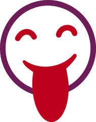 April Fool Tongue Out Flat Hand Drawn Illustration