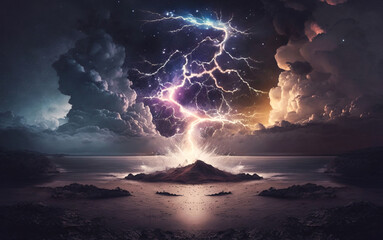 star constellation turning into lightning ,lightning in the sky,lightning in the night