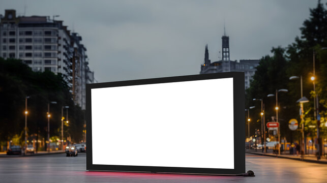 Blank outdoor Event advertisment screen for marketing purpose, Empty LED screen for event advertisment, white LED screen mockup