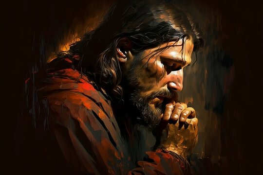jesus praying in the dark