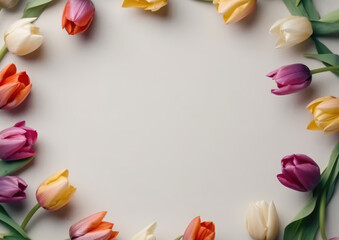 Obraz na płótnie Canvas Beautiful fresh flowers on a white background. Generative AI