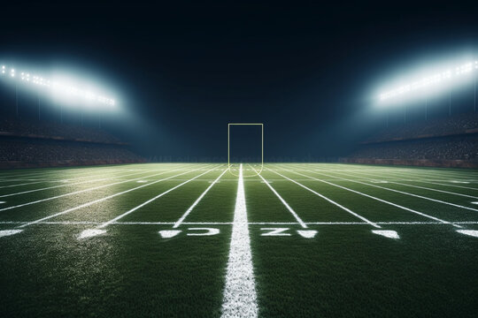 stadium lights on a field, Generative AI	

