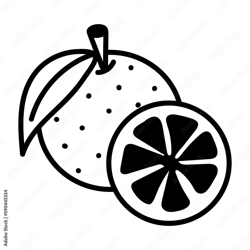 Sticker orange fruit