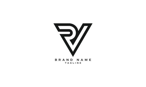 PRV,  PVR, PV, VR, VP, Abstract initial monogram letter alphabet logo design
