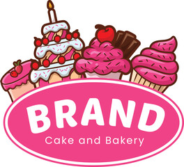 vector illustration of cake logo 