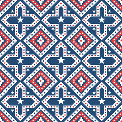 USA flag colors geometric seamless pattern - 590449520