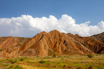 Rainbow Hills. Wonderful rocks in the westernmost part of Turkey in summer. Tuzluca countryside - Igdir - Turkey