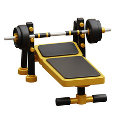 Bench press 3d gym fitness icon