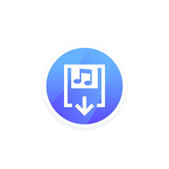 audio file download icon, vector
