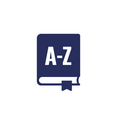 dictionary icon, pictogram on white