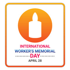International Worker's Memorial day. April 28. Vector illustration on a white background.