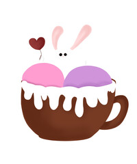 ice cream,rabbit,bunny,dessert,food,bunny ice cream,cups