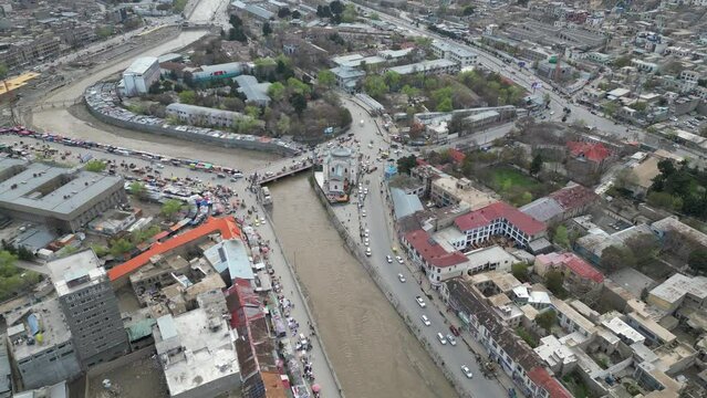 Shah Du Shamshira masjid in kabul, aerial video of masjid in kabul
