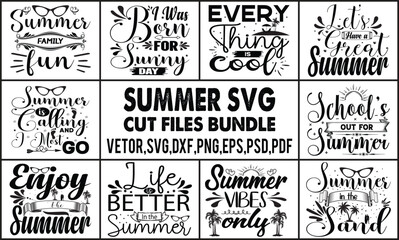 Summer SVG Design CUT FILES Bundle | Beach SVG | Outdoor SVG .