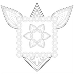 Coloring Book for adults. Hand drawn flowers in zentangle style for t-shirt design or tattoo and coloring book