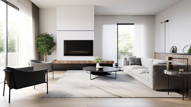 Minimalist Elegance in a Contemporary modern Living Room 12