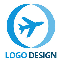 Plane travel Logo design vector