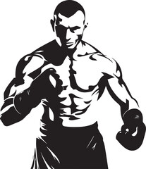 MMA Fighter, vector illustration Art, SVG