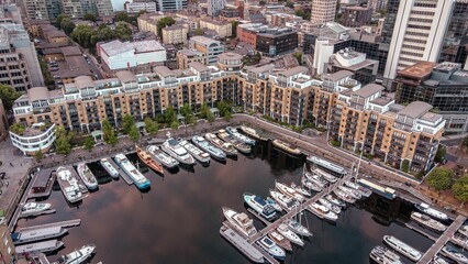 Aerial view of Swan Court at St Katharine Docks
