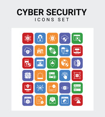 Cyber Security related icon set