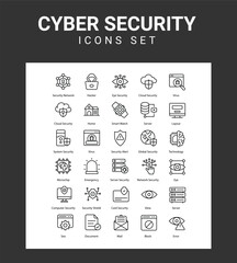 Cyber Security related icon set