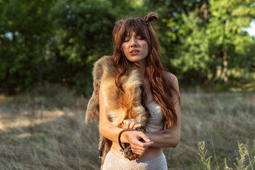 Young woman defender of nature