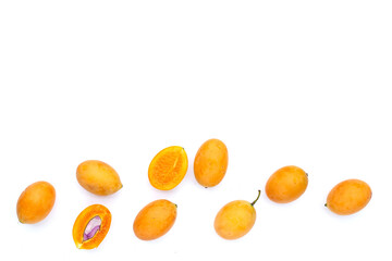 Marian plum fruit isolated on white background