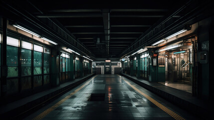Fototapeta na wymiar a subway station, generative Ai