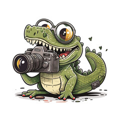 Snap Happy Reptile! Take some photos with this crocodile photographer