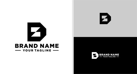 DZ LOGO MONOGRAM FUTURISTIC MODERN GEOMETRIC BOLD EDITABLE