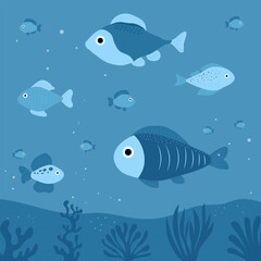 Underwater world background vector illustration