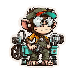 Wrenching Primate! Fix it up with this monkey mechanic