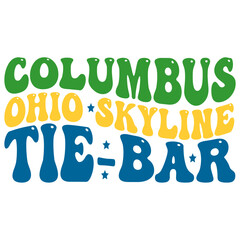 Retro Columbus T-shirt Design, Wavy Vector
