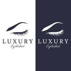 Beautiful and luxurious and modern woman's eyelashes and eyebrows logo design. Logo for business, beauty salon, makeup, eyelash shop.