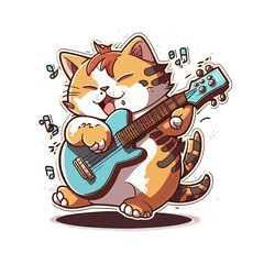 Feline Fretwork! Strum up some tunes with this guitar cat