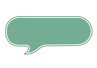 Green Sage Speech Bubble Talk for Text Box Isolated on White Background