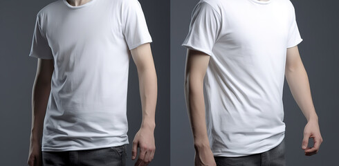 Mockup T-shirt photo, White T-shirt, blank t-shirt, Mock up