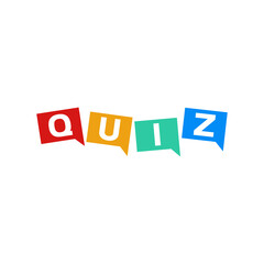Quiz text icon isolated on transparent background