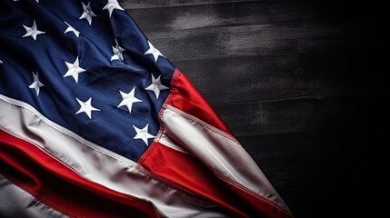 American flag blowing in the wind. 4th July. Independence day of United States of America. Generative AI