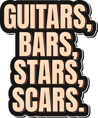 Fototapeta premium Country Music Nightlife Lettering Vector Design