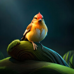 Robin With Black Background Generated With AI Tool.