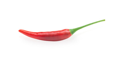 Closeup chilli pepper on white background, raw food ingredient concept