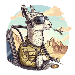High Flying Fuzzy! Fly high with this llama pilot