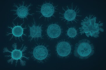 The Hidden Universe of Microbes. Bacteria and Viruses Under the Microscope. Generative ai.