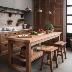 Modern and Minimalist Kitchen, Generative AI