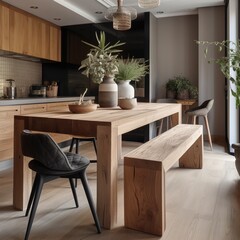 Modern and Minimalist Kitchen, Generative AI