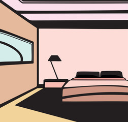 Vector illustration of a bedroom interior