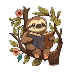 Reading Sloth! This sloth is enjoying a good book