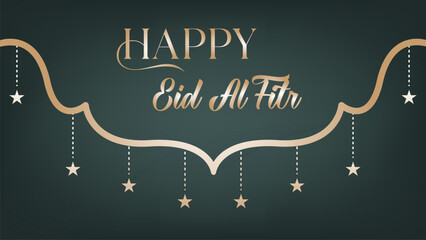 Eid al-Fitr celebration poster banner wallpaper minimalist design with a clean and modern theme