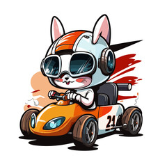 Rabbit Racing! Race to the finish with this speedy rabbit race car driver!